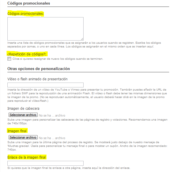 Códigos promocionales en Facebook con Easypromos Códigos promocionales en Facebook con Easypromos