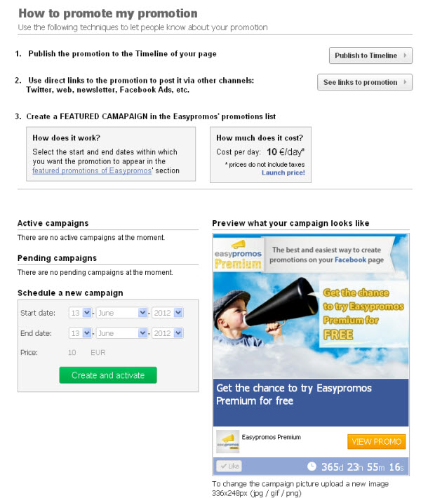 Diffusion page for Easypromos promotions Diffusion page for Easypromos promotions
