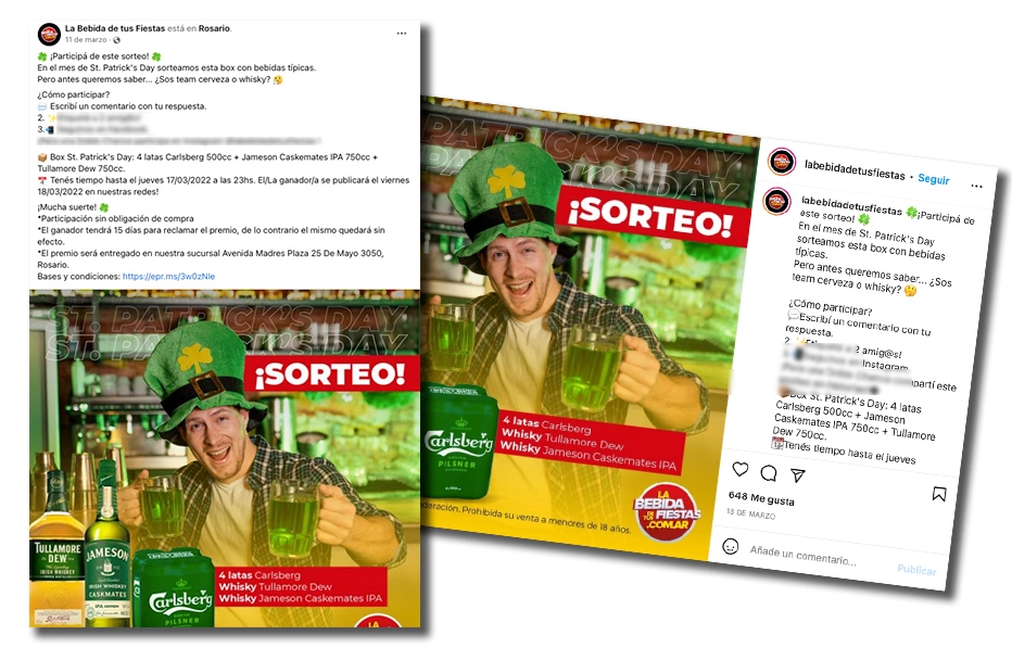 Giveaway on Facebook and Instagram with organic and promoted posts