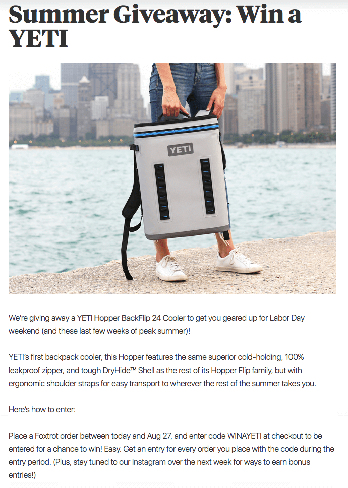 Labor Day customer loyalty rewards giveaway discount