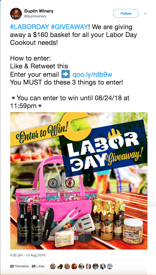 Labor Day contest Twitter giveaway