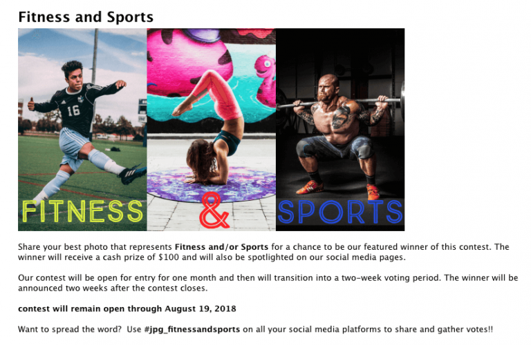 gym contest on social media