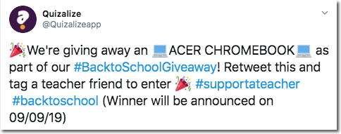 back to school twitter giveaway for professor 