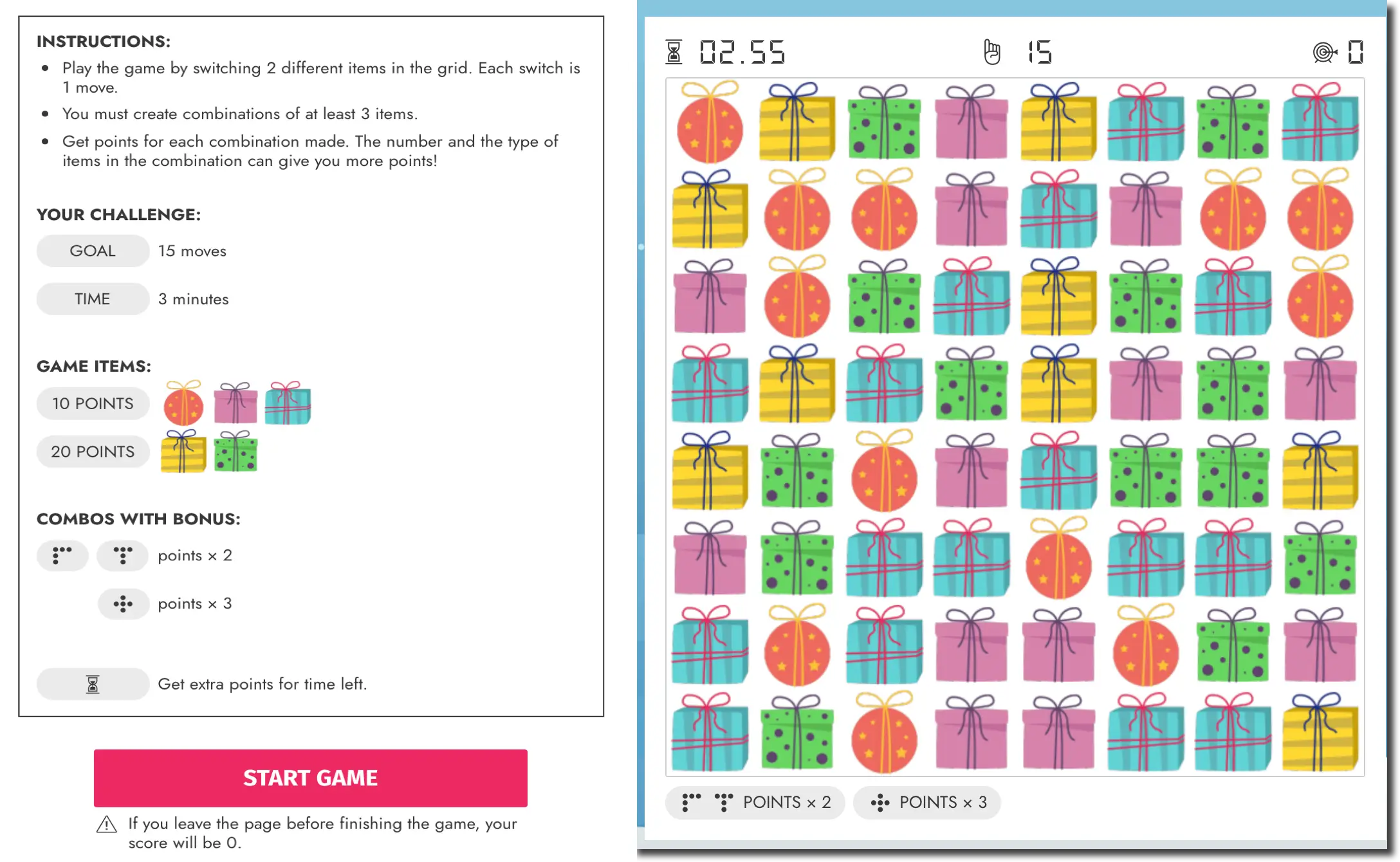 Slide&Match game