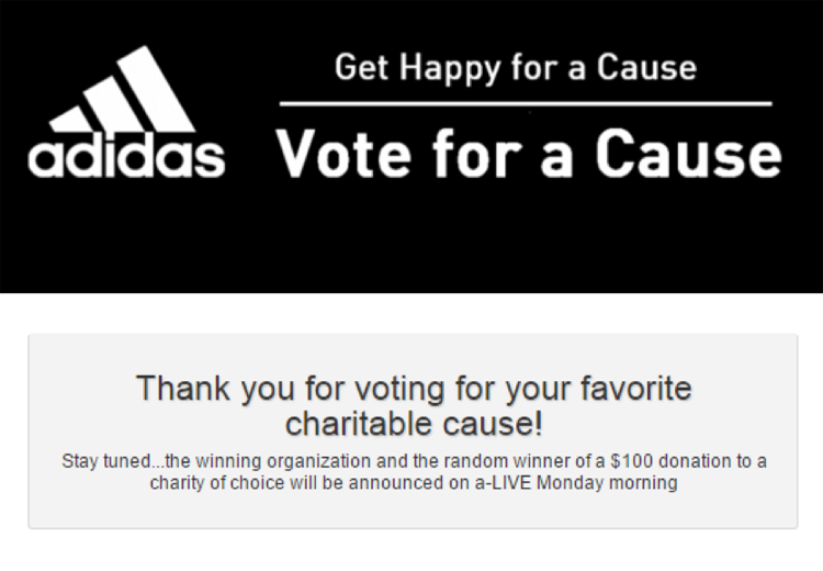 adidas charitable giving