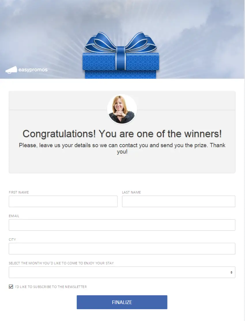 Claim your prize_entry form