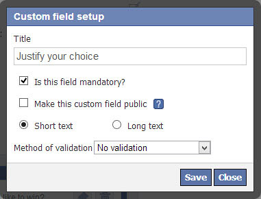 Configuring text field