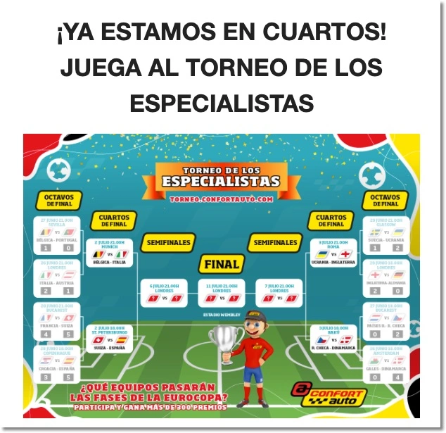 Tournament bracket promotion Confortauto