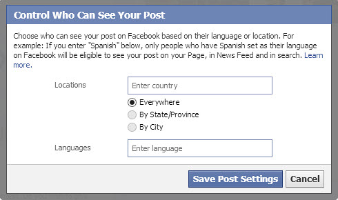 Country filter settings Country filter settings