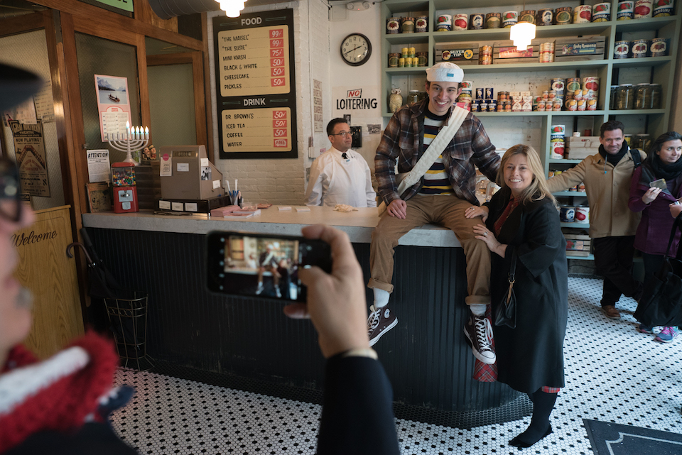 Photo of customers in Amazon Video's vintage deli.