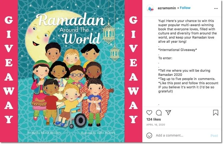 Ramadan giveaway on Instagram from Azramomin.
