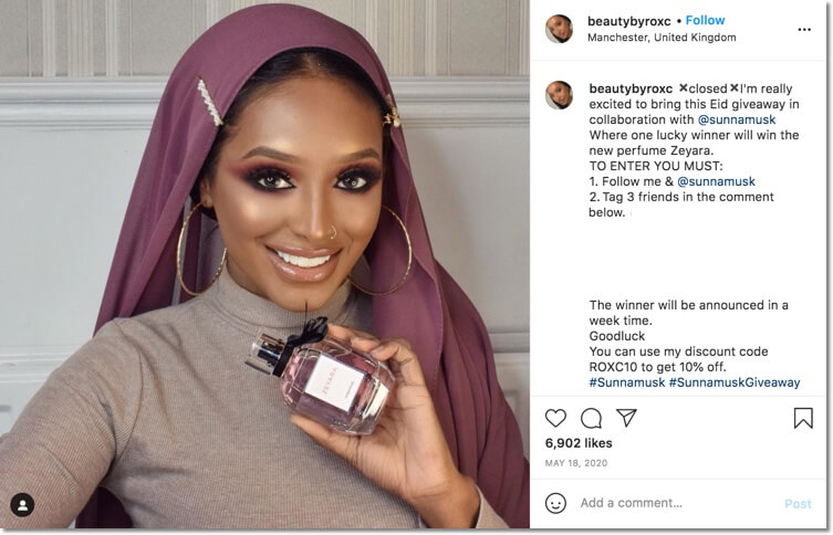 eid giveaway beauty instagrammer