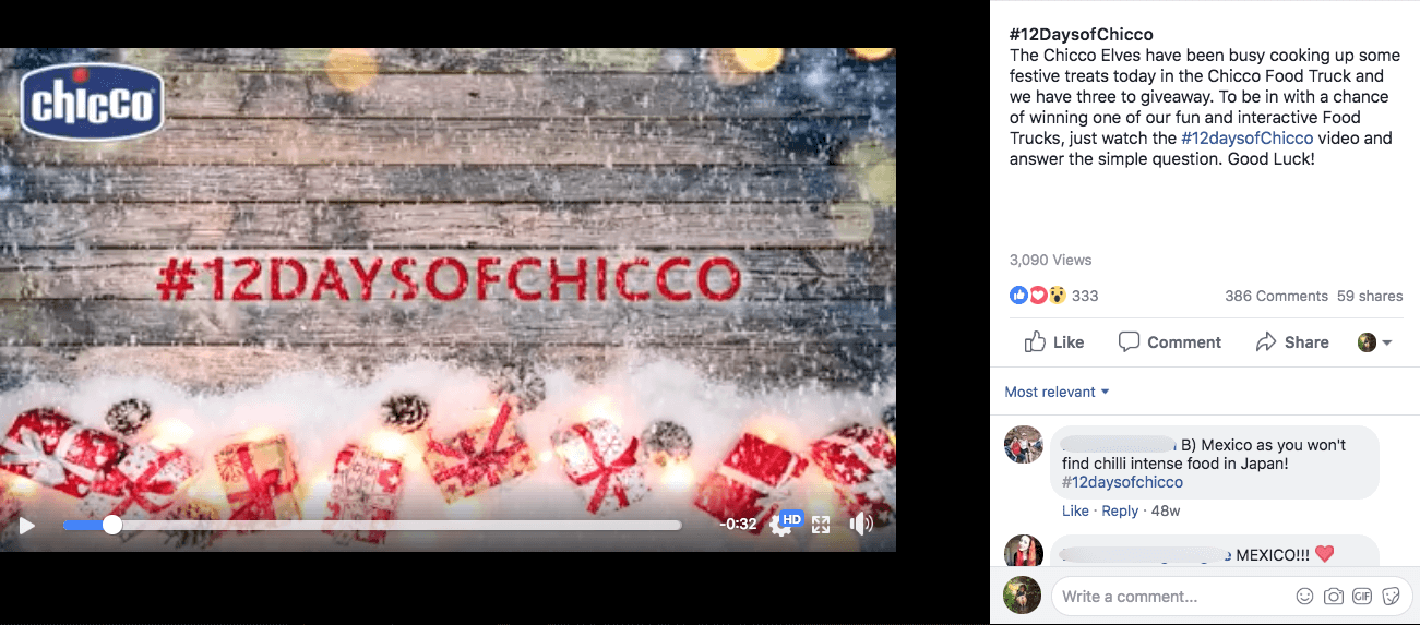 Facebook Christmas campaigns 12 days video