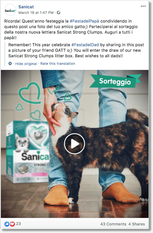 Cat Day giveaway idea on Facebook