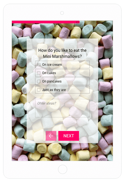Screenshot of experiential retail survey