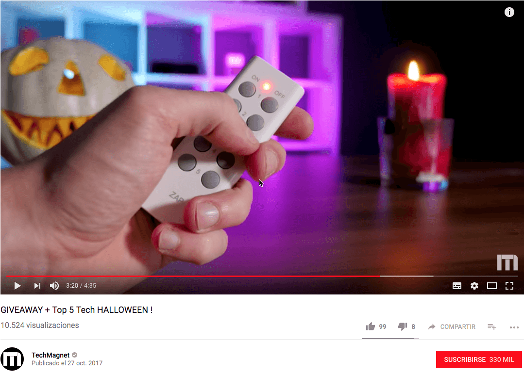 Halloween giveaway on YouTube cobranding