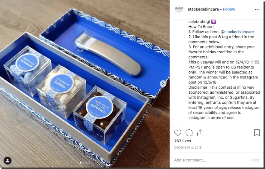 Hannukah Instagram giveaway candy