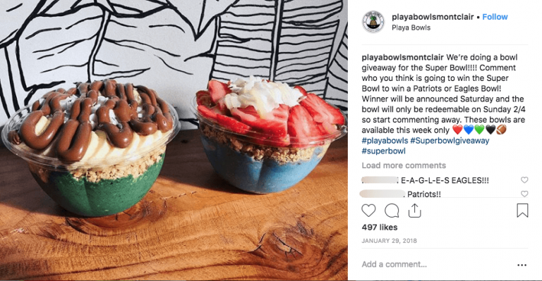 Image of Super Bowl Instagram giveaway of themed food