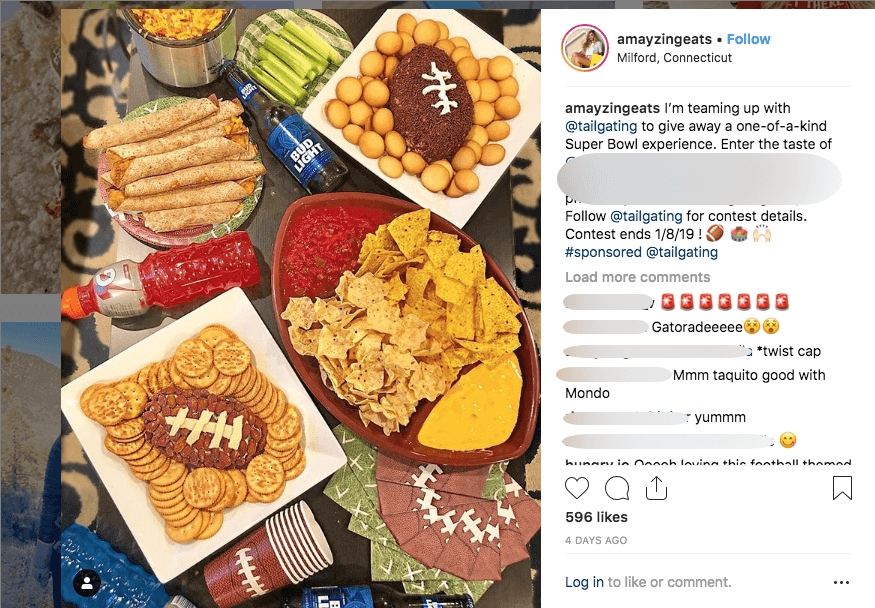 Image of Super Bowl Instagram giveaway with recipe contest