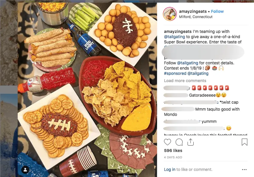 Image of Super Bowl Instagram giveaway with recipe contest