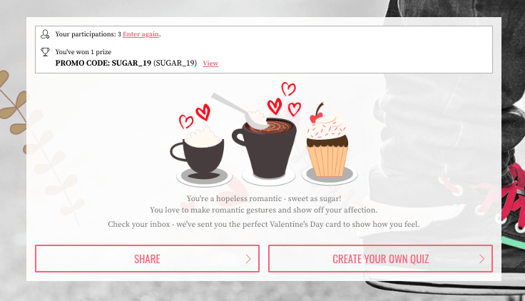 Image of Valentine's Day quiz results
