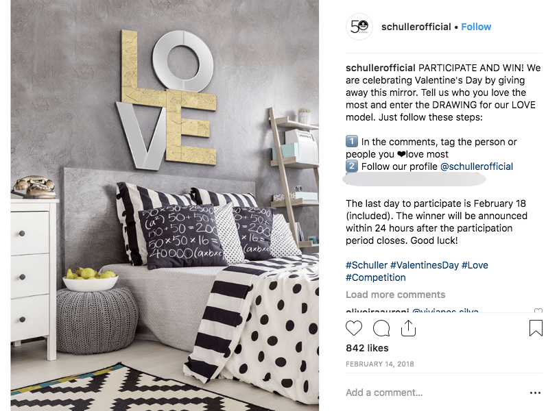 Instagram Valentine's Day giveaways