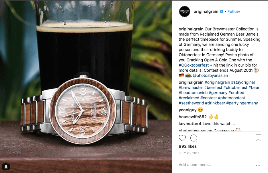 Oktoberfest giveaways Instagram hashtag