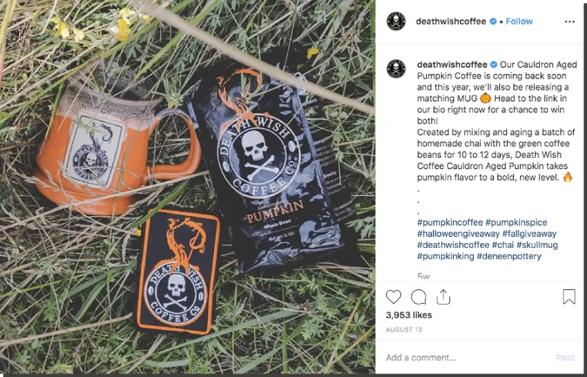 Instagram Halloween giveaway link in bio