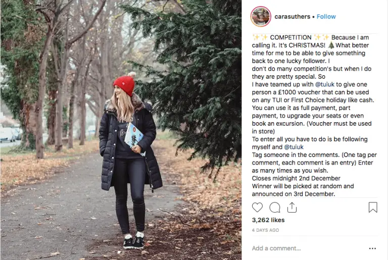 promote Instagram contests influencer tourism post