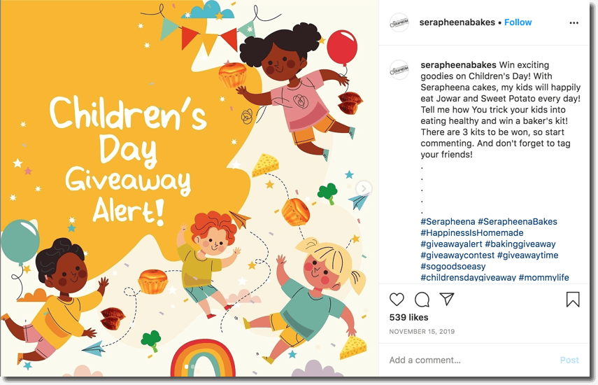 Children's Day Instagram giveaway
