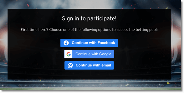 Screenshot of the login page of Multi-Round Predictions
