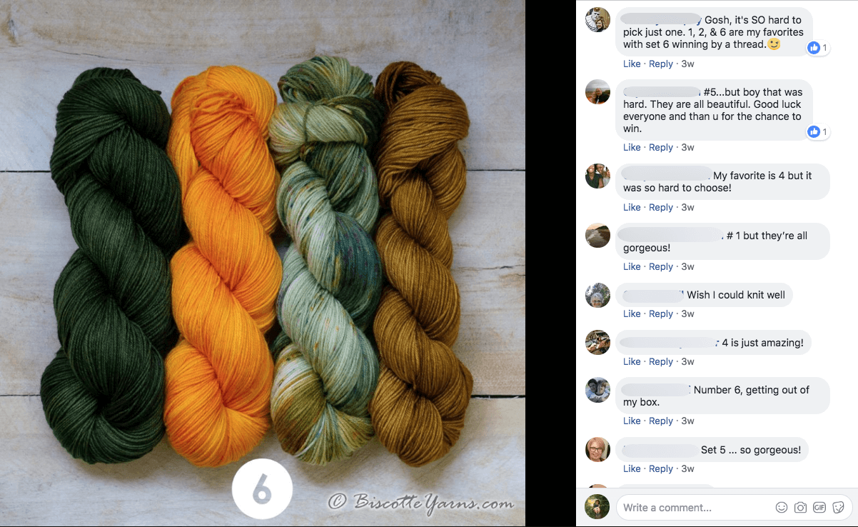 Multi-network social media giveaways art craft Facebook Biscotte