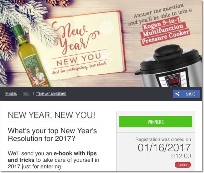New Year's Eve promotion ideas: writing contest