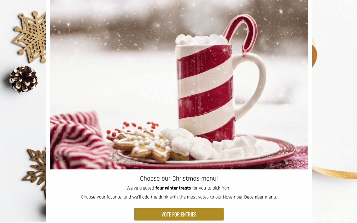 Pick A Favorite Christmas promotions food