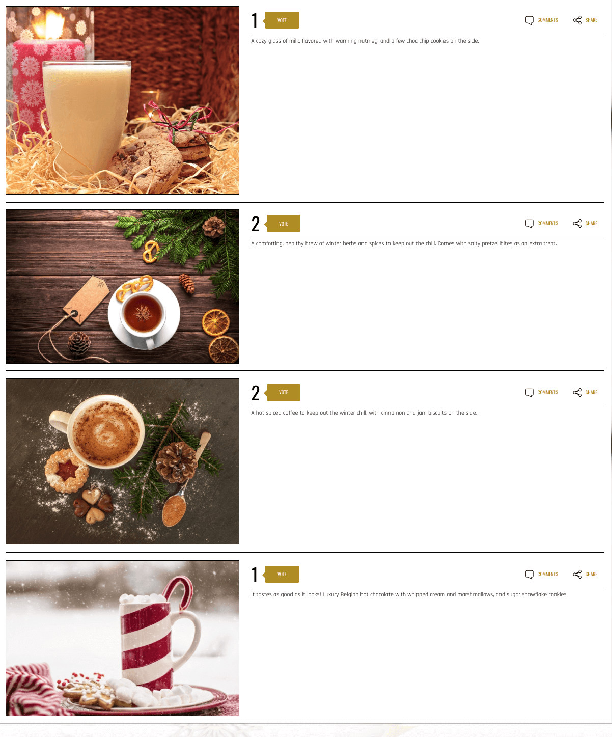 Pick A Favorite Christmas promotions food vote