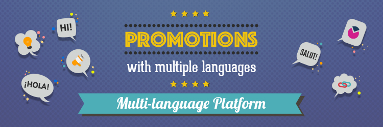 Promotions and contests with multiple languages