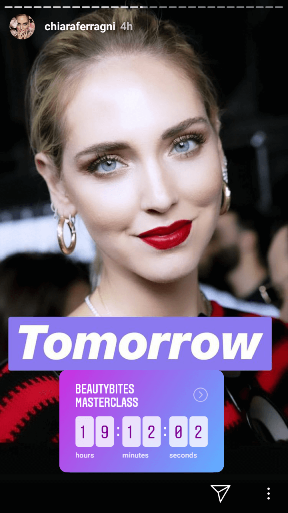 Screenshot of Instagram story with countdown to event