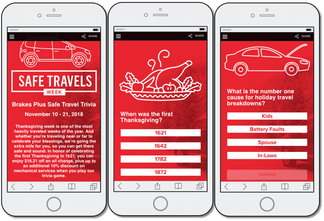 Thanksgiving promotions quiz car safety