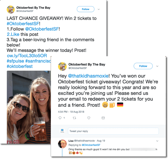 Oktoberfest promotion: twitter giveaway for oktoberfest