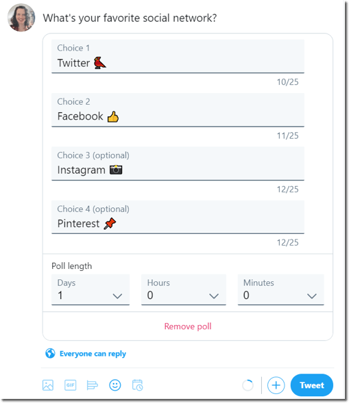 quizzes for social media. screenshot of a twitter quiz.