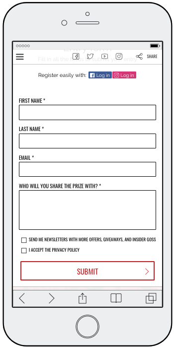 Entry form of Valentine's Day refer-a-friend contest