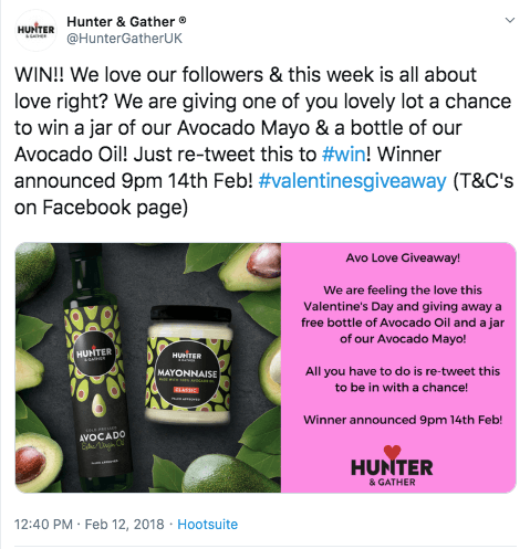 Valentine's Day giveaway ideas Twitter giveaway