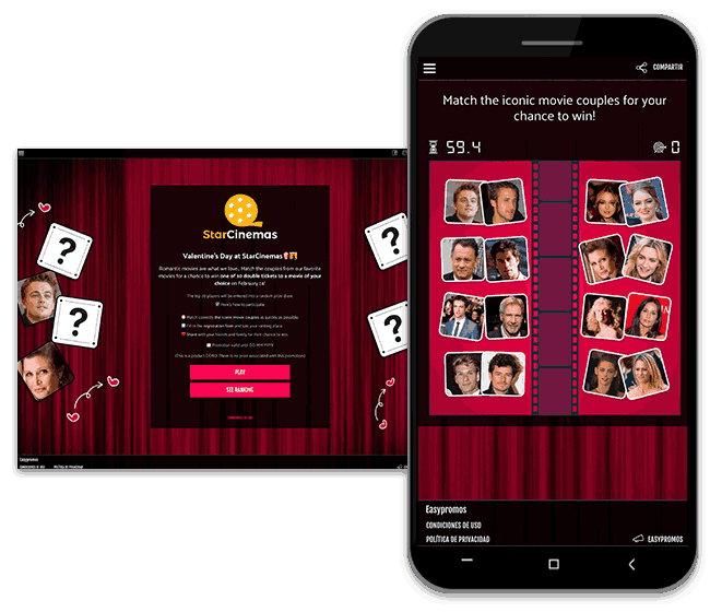 Valentine's Day Match It game. Screenshot of the promotion