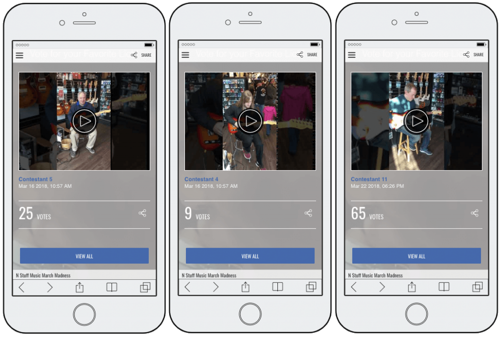 Screenshots of experiential retail video contest