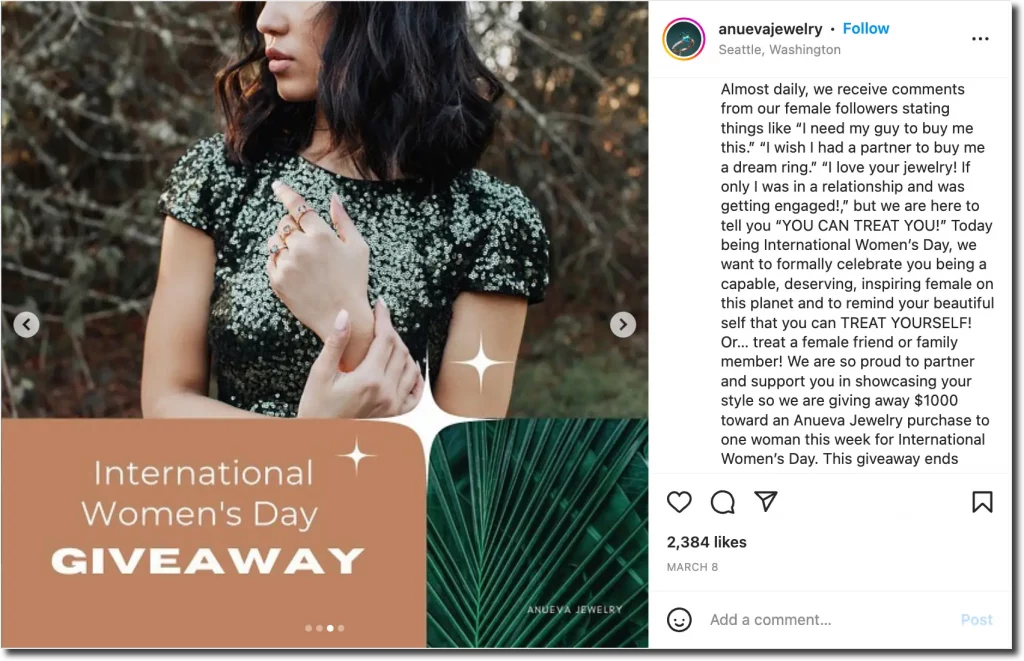 Instagram Giveaway Ideas Women's Day