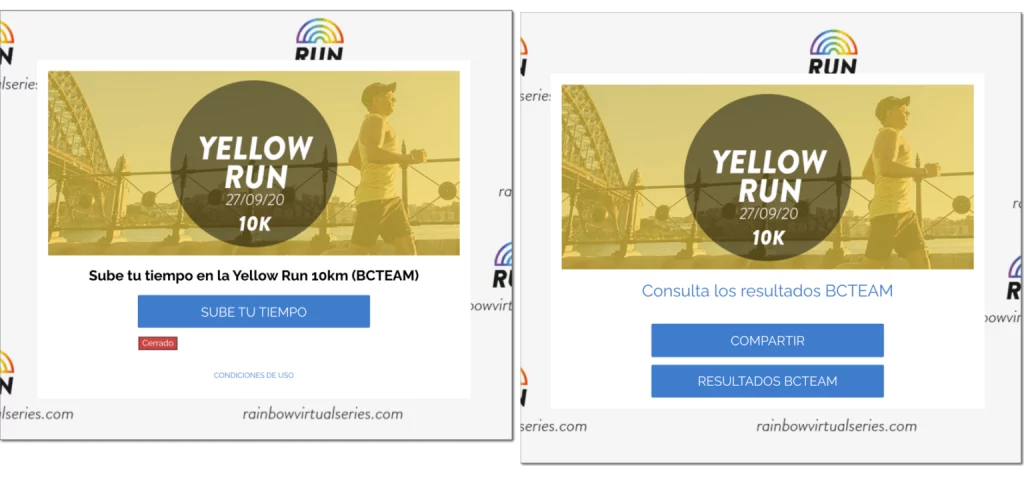rainbow virtual series upload results