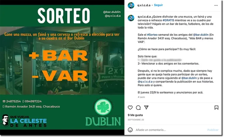Twitter giveaway to promote a Sports Bar