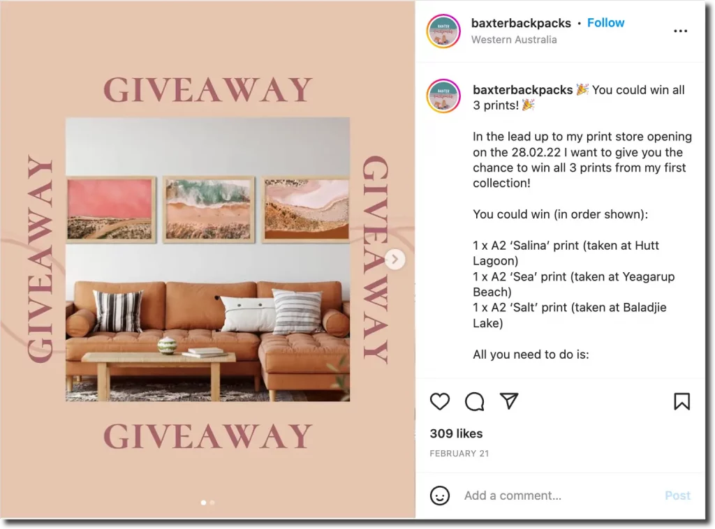 Shop opening giveaway