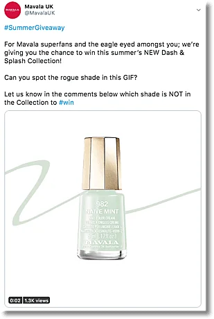 beauty giveaway example on twitter