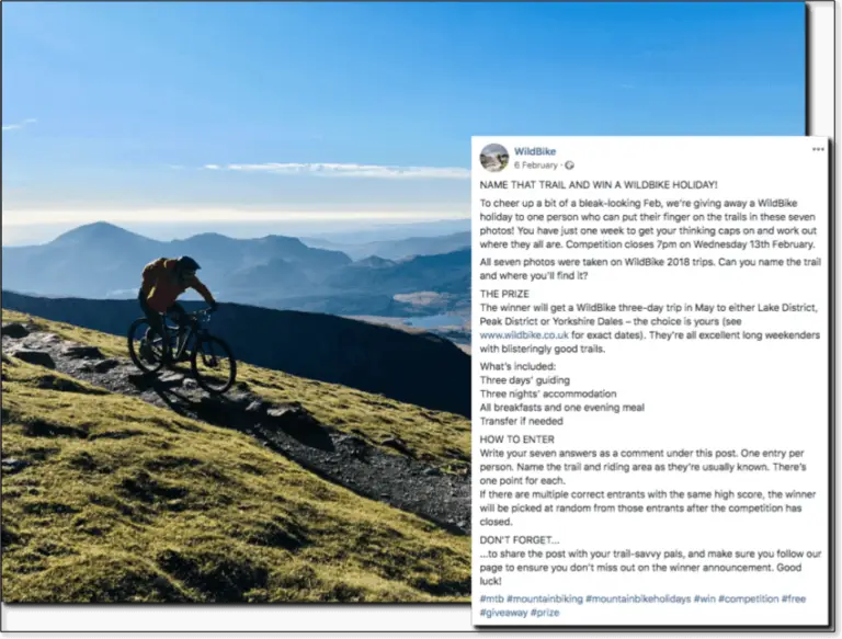 bike giveaway on Facebook